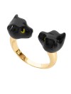 Double black panther ring