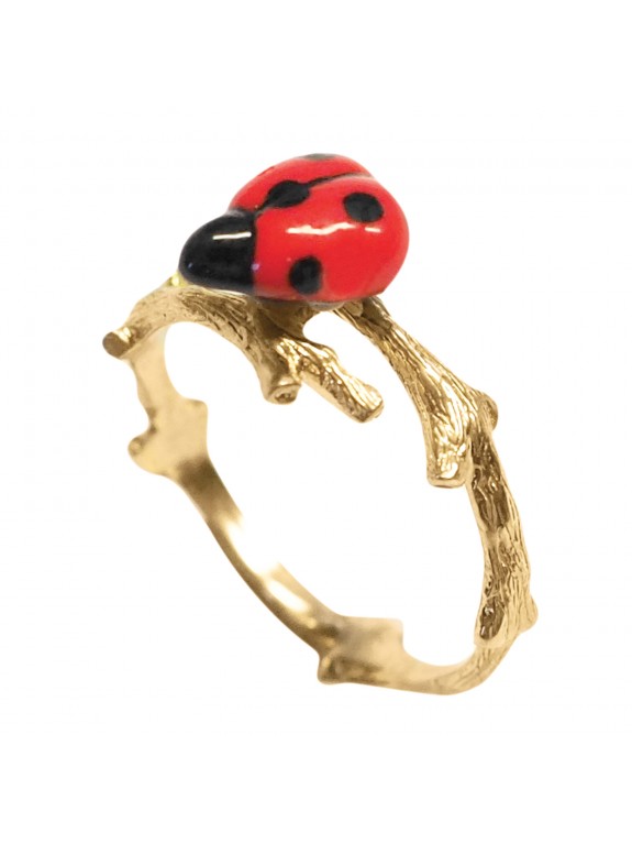 Ladybug branch ring