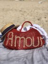 Bolso Amour rojo y natural pequeño