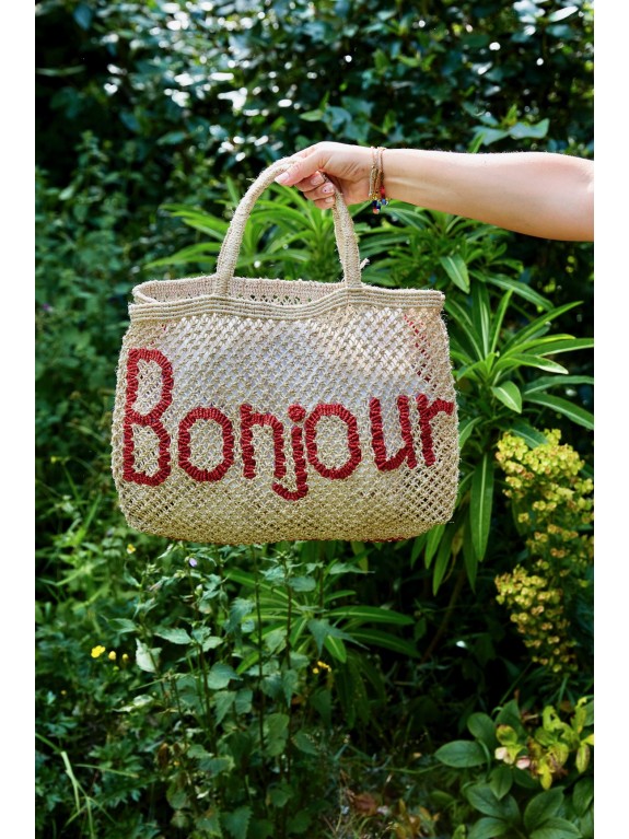 Bonjour small bag natural and red